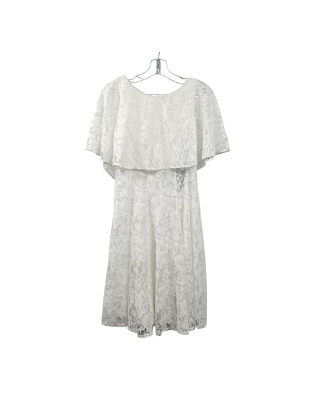 J. Taylor Womens Lace A-Line Dress Short Sleeve Ivory/Glitter Size 4 New